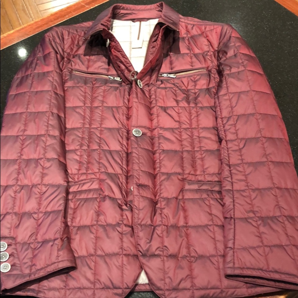 Men’s GIMO’s Quilted Jacket in Maroon